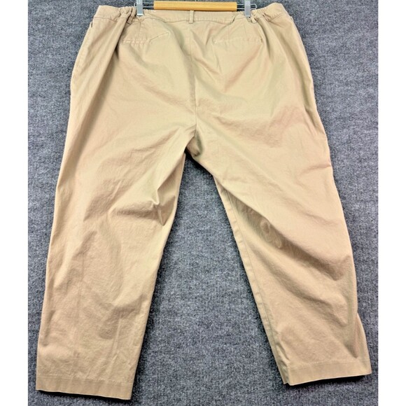 Talbots Perfect Crop Curvy Stretch Pants Plus Size 20W Khaki Cute 3 Button Hem - Picture 2 of 10